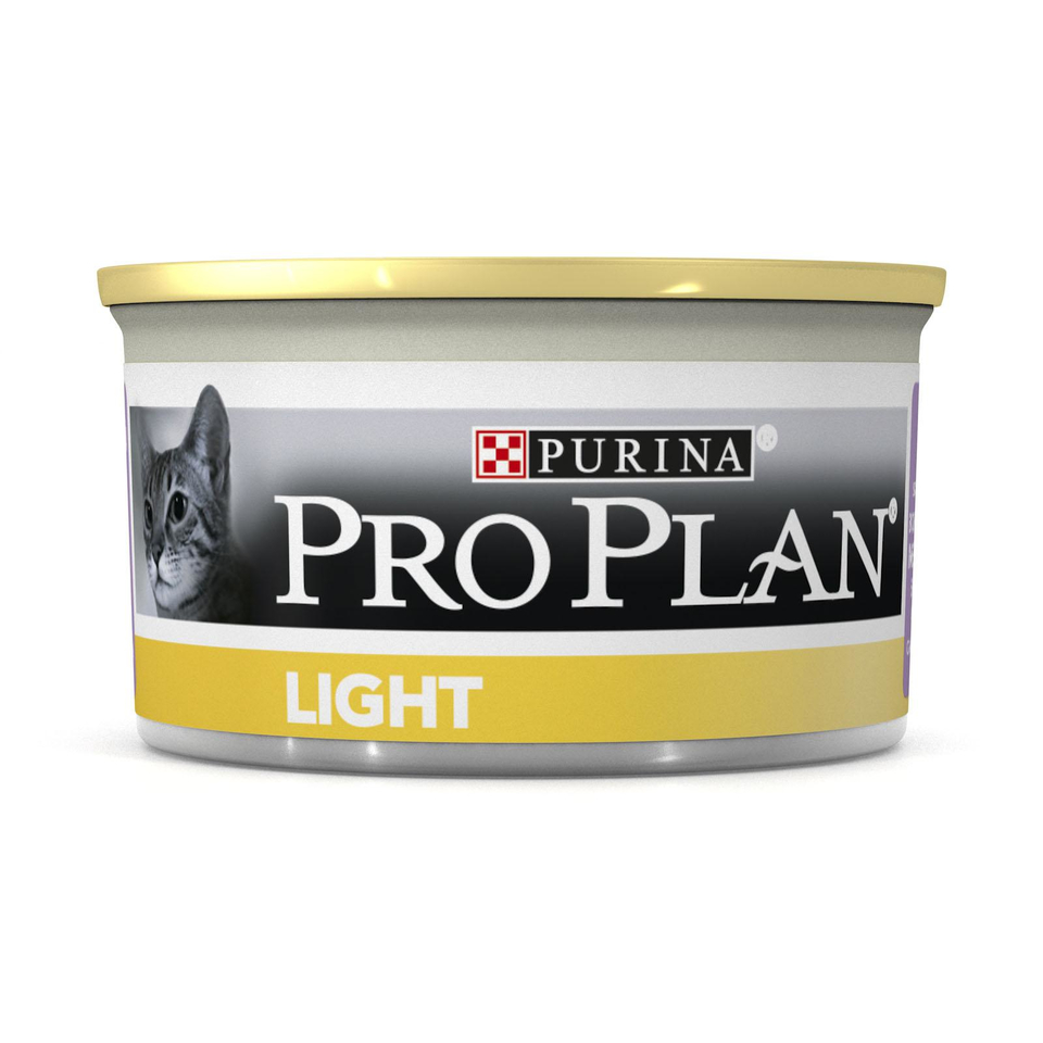 Pro Plan Light для кошек с избыточным весом, индейка, консервы 85 г