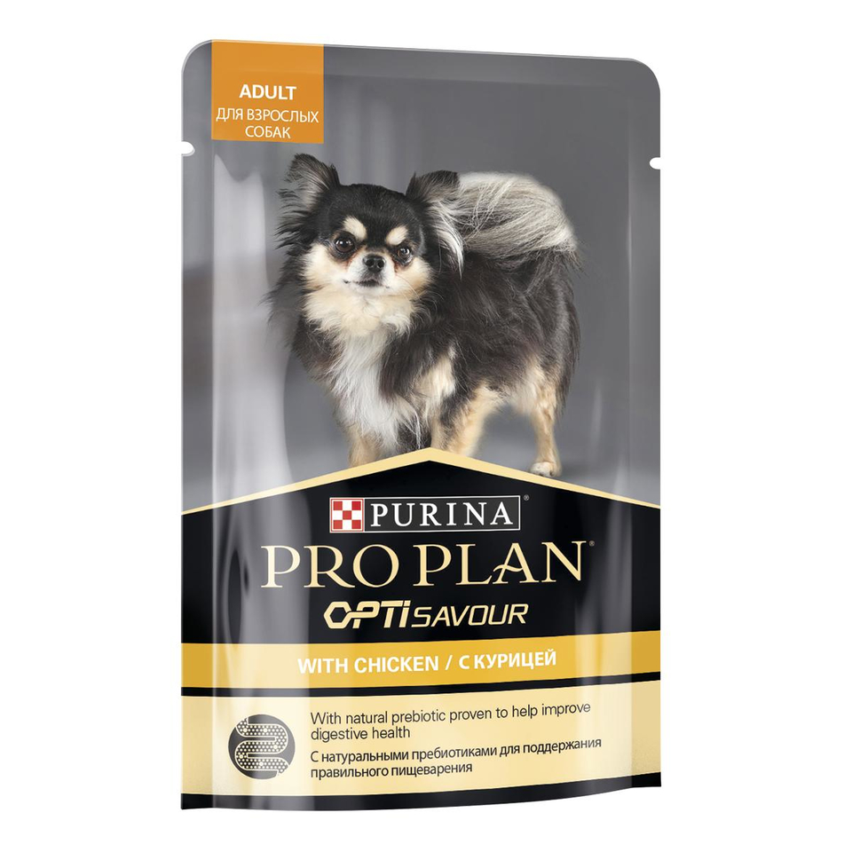 Pro Plan Small & Mini Adult OptiSavour для взрослых собак мелких пород, курица, пауч 100 г