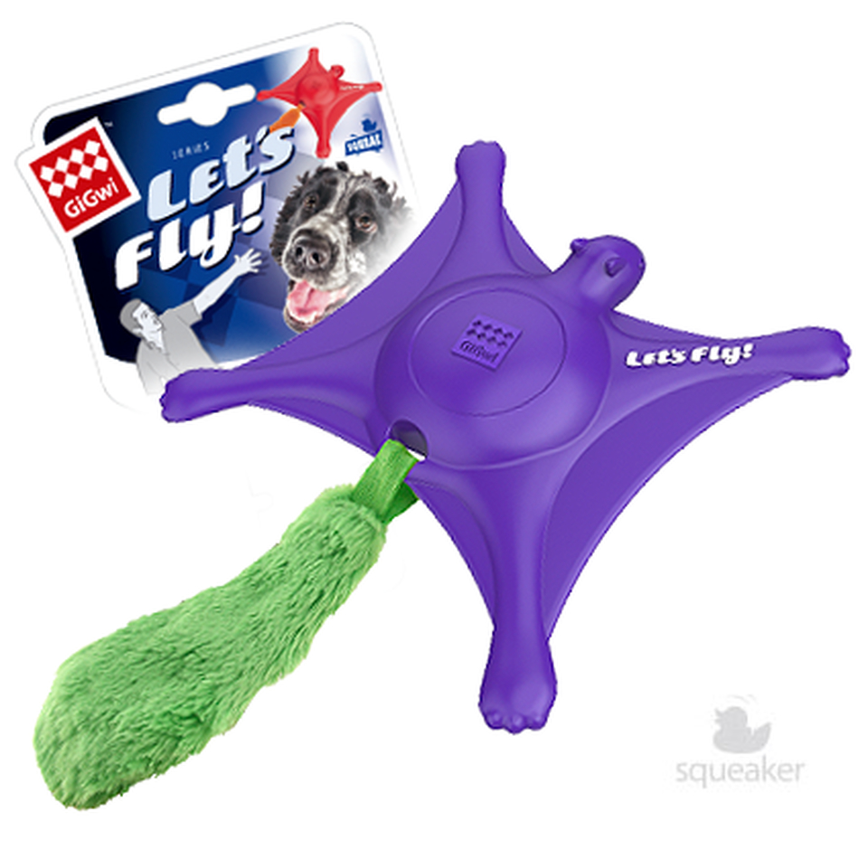 GiGwi Белка-летяга с пищалкой, игрушка для собак