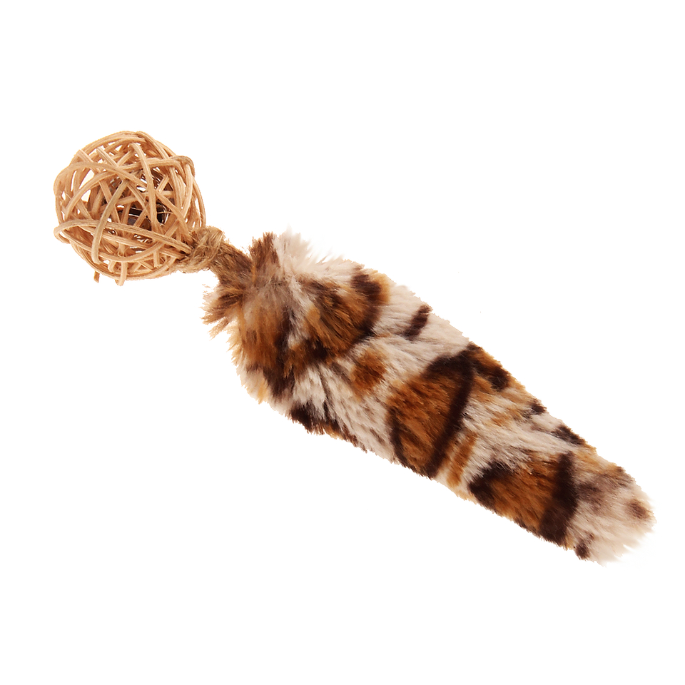GiGwi Плетеный мячик с колокольчиком и хвостом с кошачьей мятой, 13 см