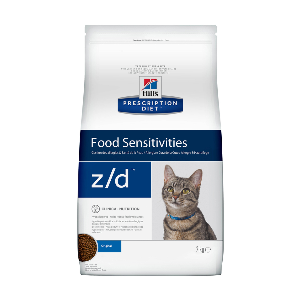 Hill`s PD z/d Food Sensitivities для взрослых кошек при заболеваниях ЖКТ, аллергии, зуде, наружном отите, 2 кг