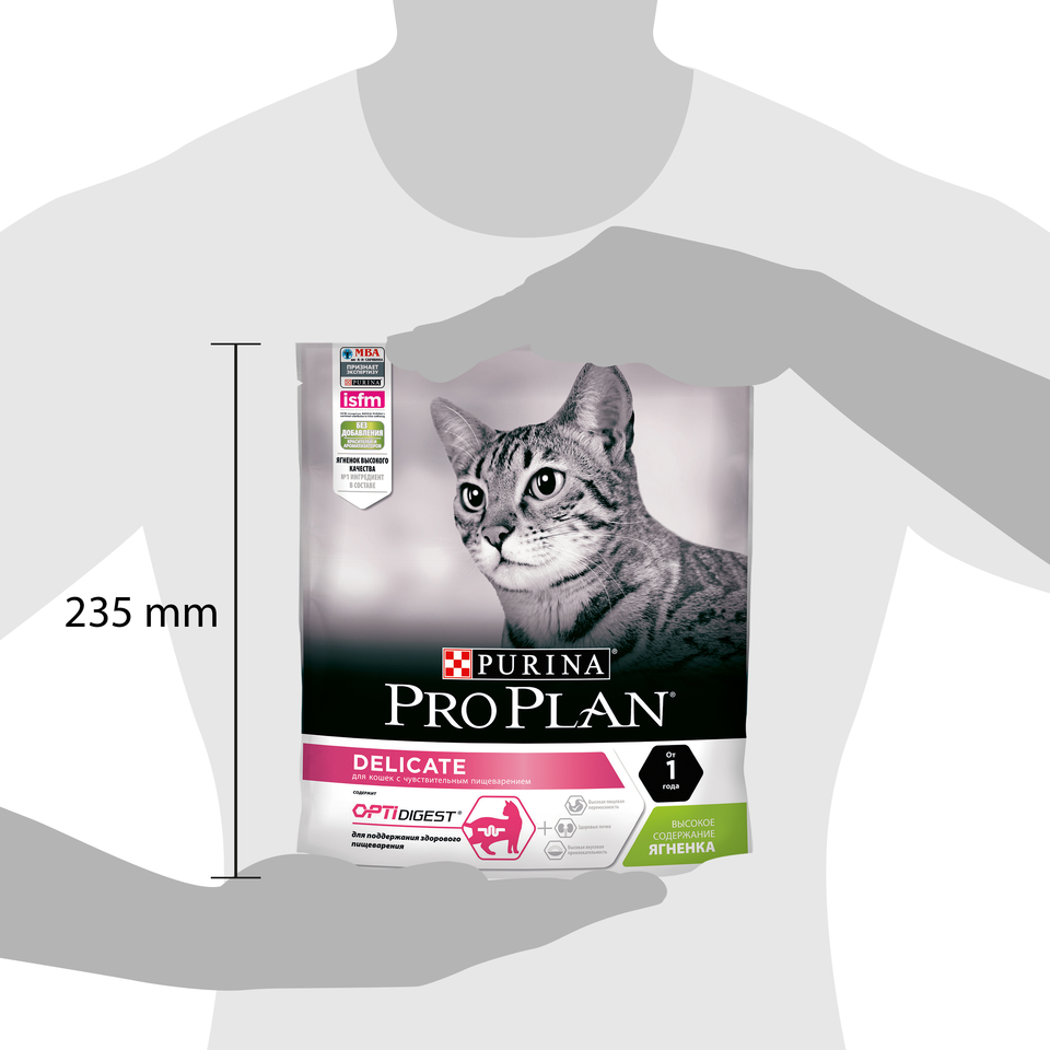 Pro Plan Delicate OptiDigest для кошек с чувствительным пищеварением, ягненок, 400 г