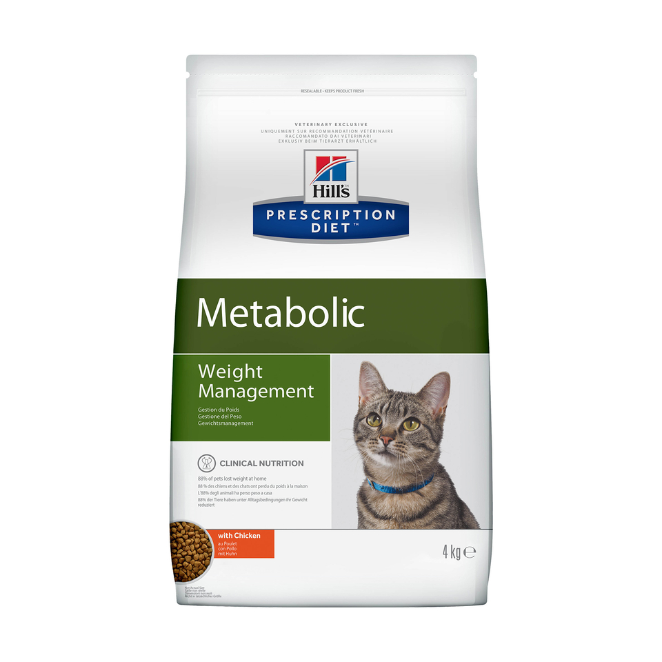Hill`s PD Metabolic для взрослых кошек при ожирении, курица, 4 кг