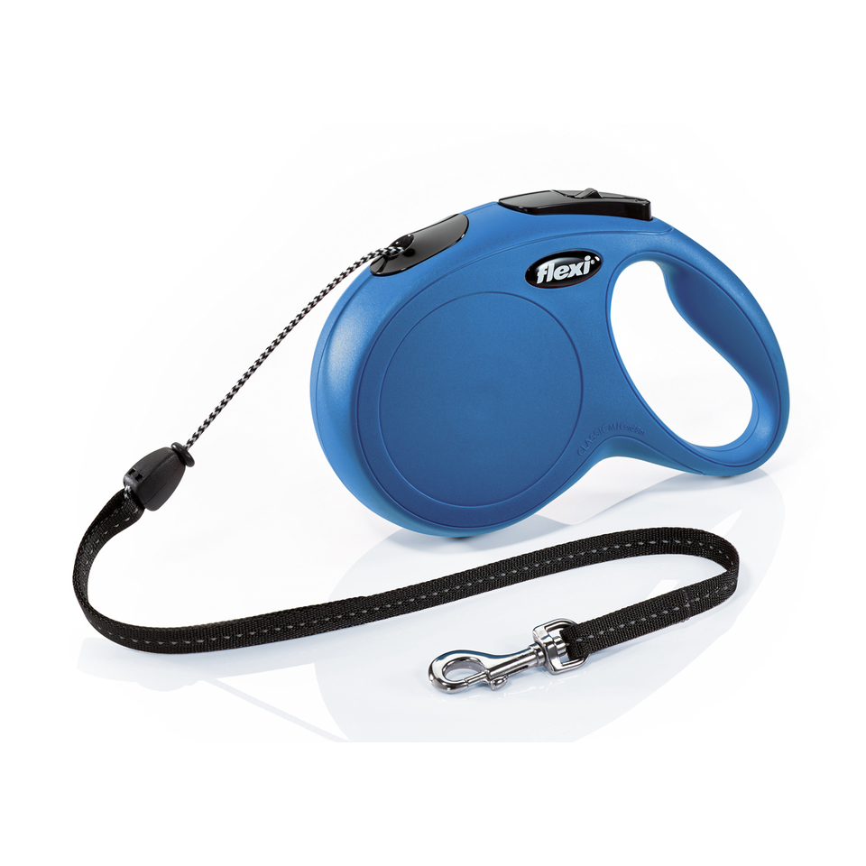 Flexi New Classic М Рулетка-поводок для собак весом до 20 кг (синий), 8 м