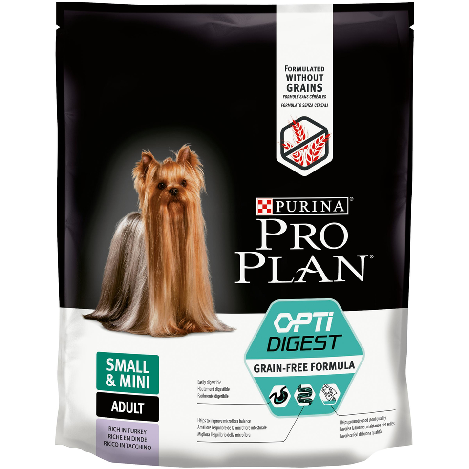 Pro Plan Small & Mini Adult grain free беззерновой для взрослых собак мелких пород с чувствительным пищеварением, индейка, 700 г