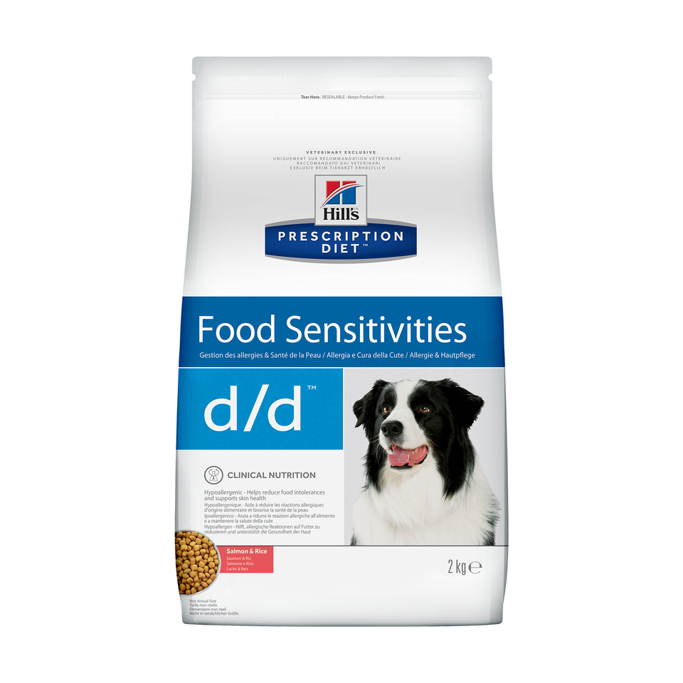 Hill`s PD d/d Food Sensitivities для взрослых собак при пищевой непереносимости и аллергии, зуде, наружном отите, лосось, 2 кг