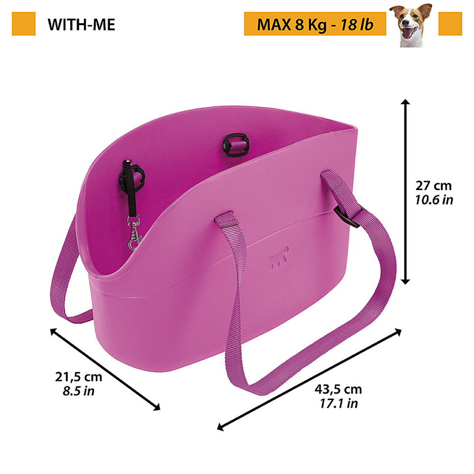 With-Me сумка-переноска серая для собак весом до 8 кг