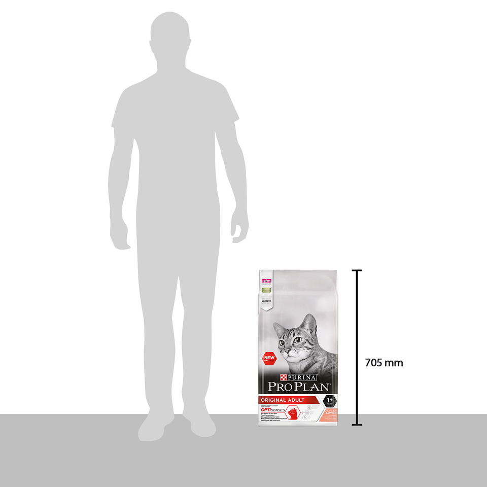 Pro Plan Original Adult OptiSenses для кошек, для поддержания органов чувств, лосось, 10 кг