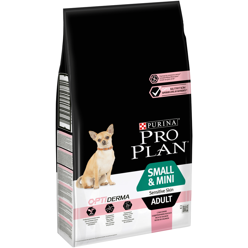 Pro Plan Small & Mini Adult sensitive skin для взрослых собак мелких пород с чувствительной кожей, лосось/рис, 7 кг