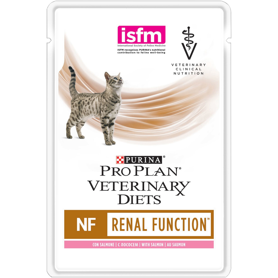 Pro Plan Veterinary diets NF St/Ox Renal Function для взрослых кошек при патологии почек/мочевых камнях, лосось, пауч 85 г