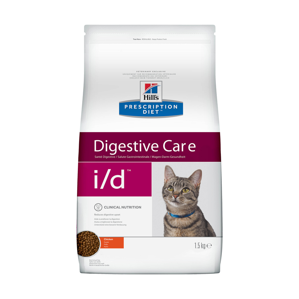 Hill`s PD i/d Digestive Care для кошек всех возрастов при расстройствах пищеварения, курица, 1,5 кг