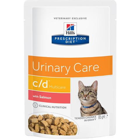 Hill`s PD c/d Urinary Care для взрослых кошек, растворение струвитов + профилактика мочекаменной болезни, лосось, пауч 85 г