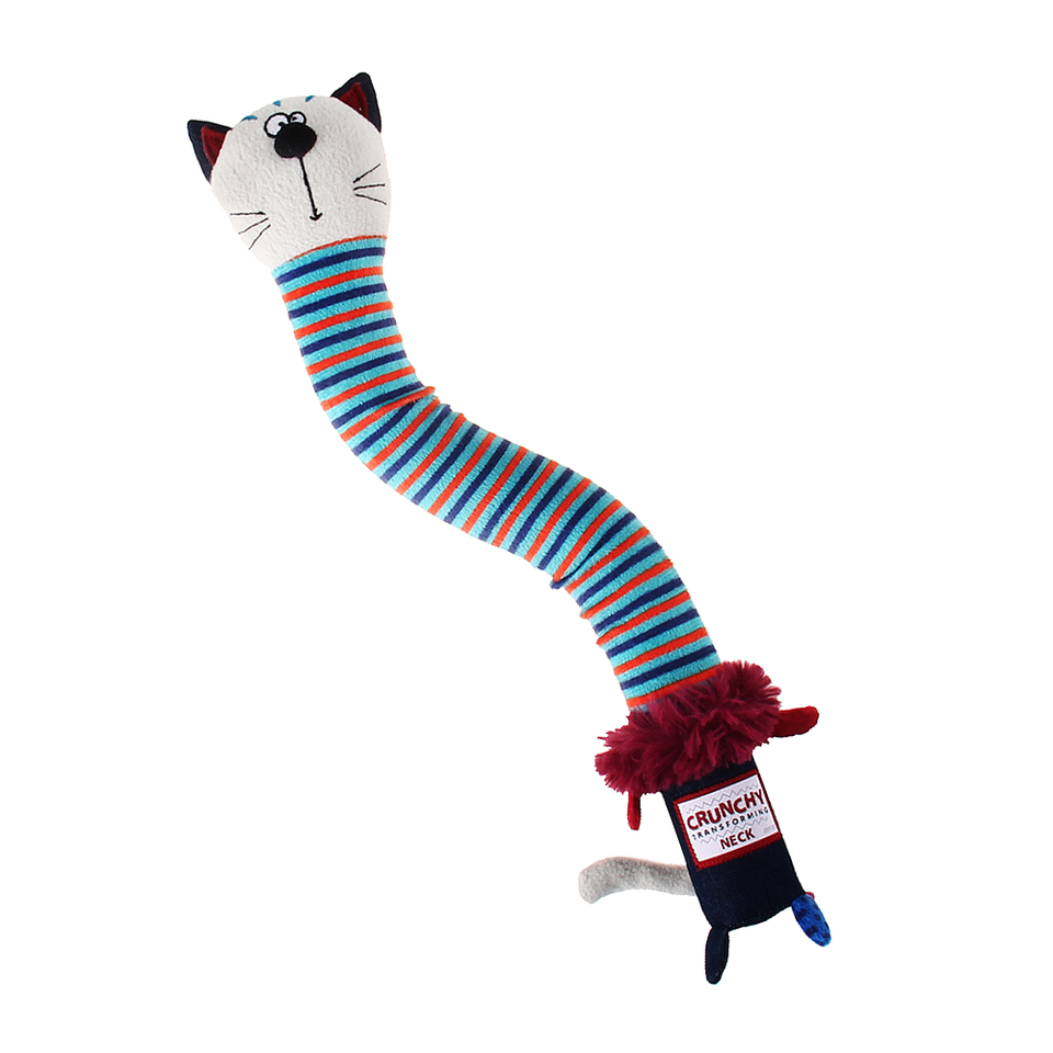 GiGwi Кот с пищалкой и хрустящей шеей, игрушка для собак