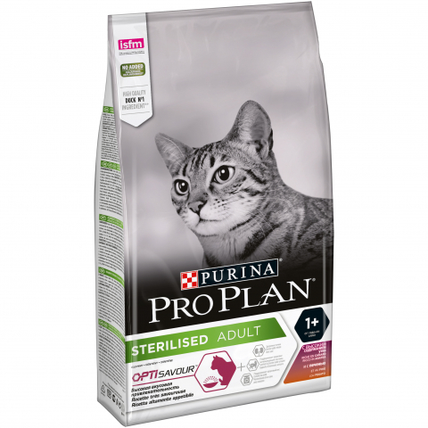 Pro Plan Sterilised OptiSavour для стерилизованных кошек, печень/утка, 1,5 кг