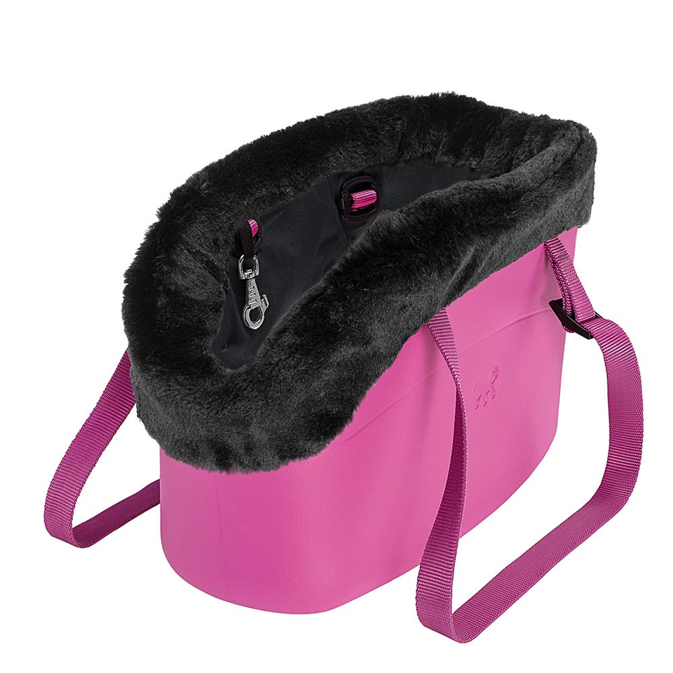 With-Me Winter сумка-переноска с меховым чехлом фиолетовая для собак весом до 8 кг