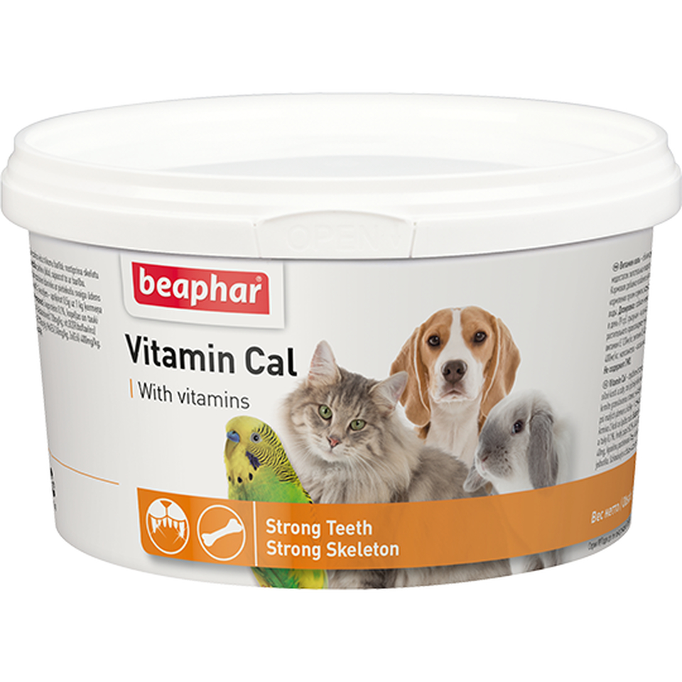 Кормовая добавка Vitamin Cal для кошек, собак, грызунов и птиц, 250 г