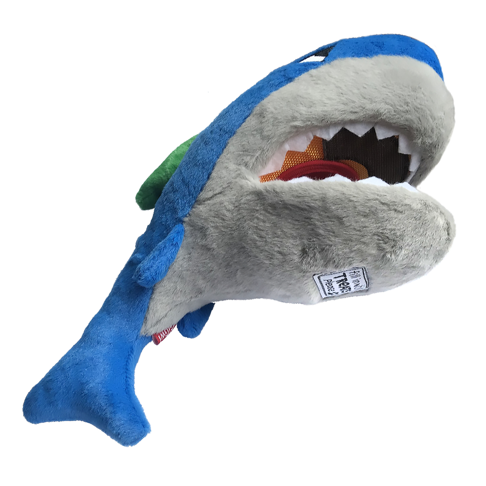 GiGwi Акула с пищалкой и нишей под лакомство, игрушка для собак