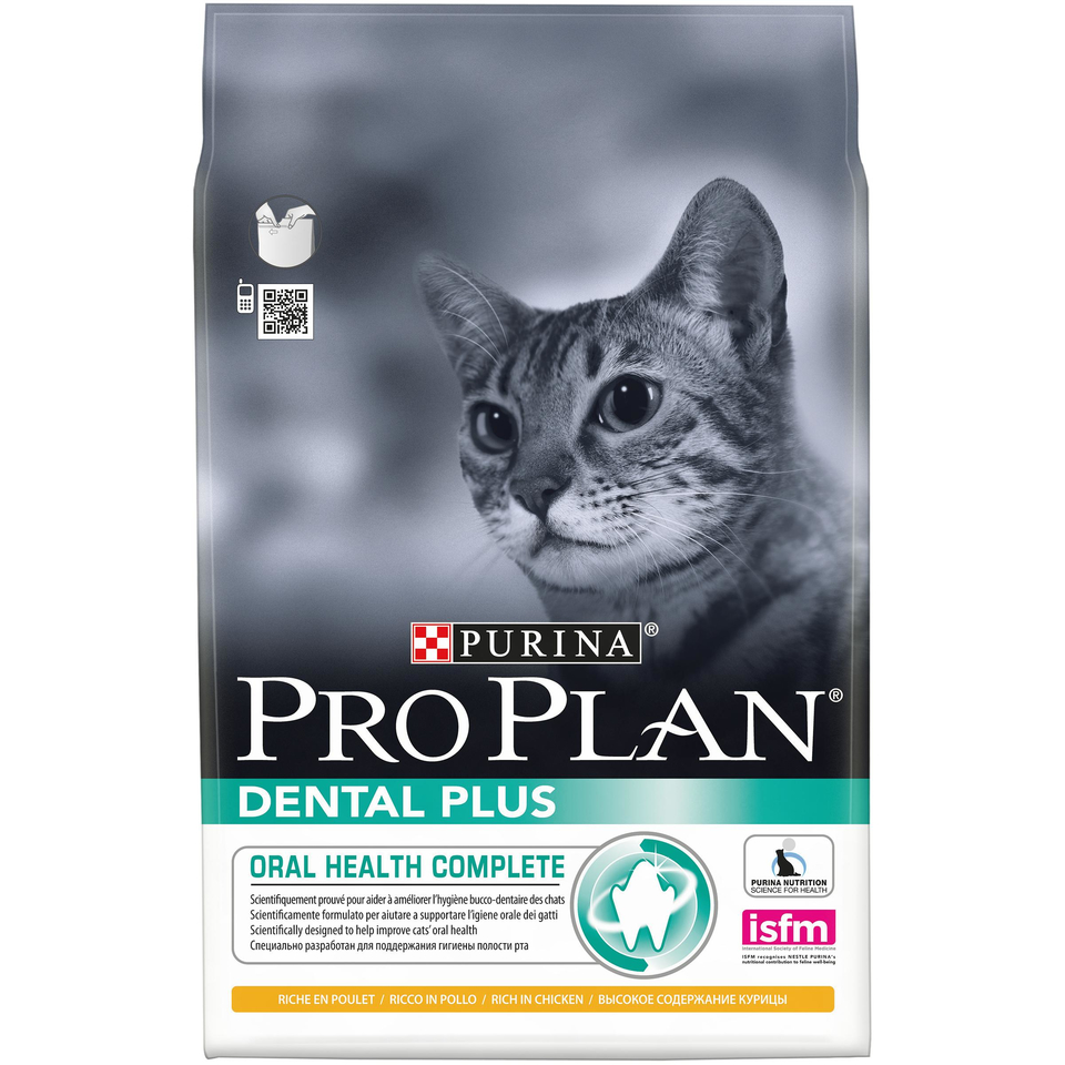 Pro Plan Dental Plus для кошек, для здоровья полости рта , курица, 3 кг