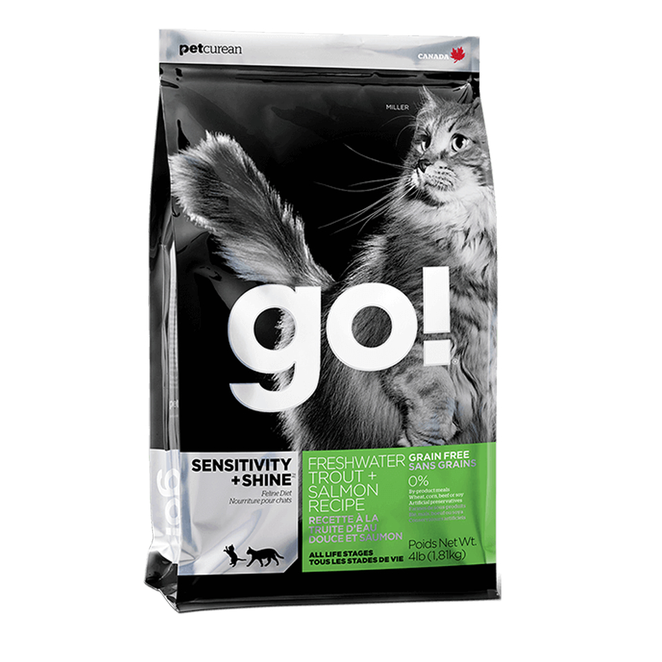 Go! Solutions Sensitivities для котят и взрослых кошек с чувствительным пищеварением, форель/лосось, 7,26 кг