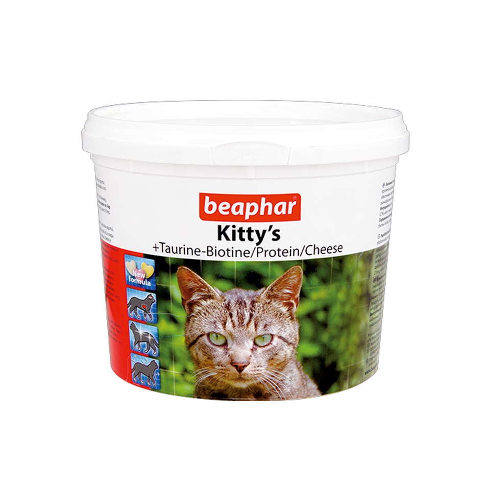 Беафар Kitty's Mix комплекс витаминов для кошек в форме сердечек, 180 таблеток