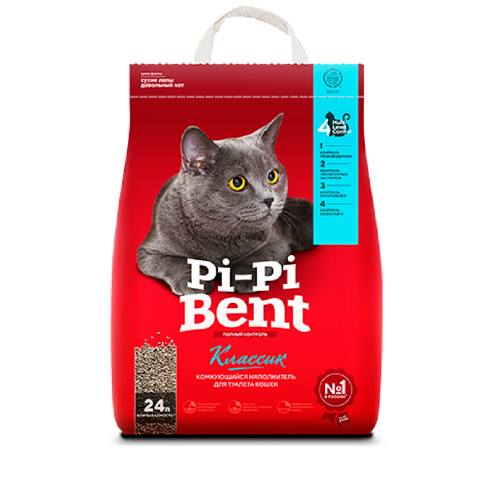 Pi-Pi-Bent Classic наполнитель комкующийся для кошачьих туалетов, 24 л (10 кг)