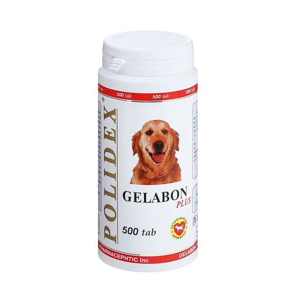 Полидекс Гелабон плюс для восстановления хрящевой ткани у собак, 500 таблеток
