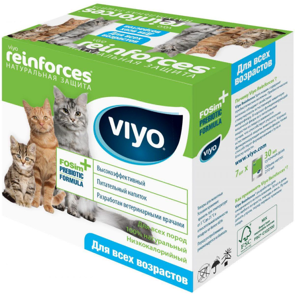 Reinforces Cat All Ages пребиотический напиток для кошек всех возрастов 30 мл, 7 шт.
