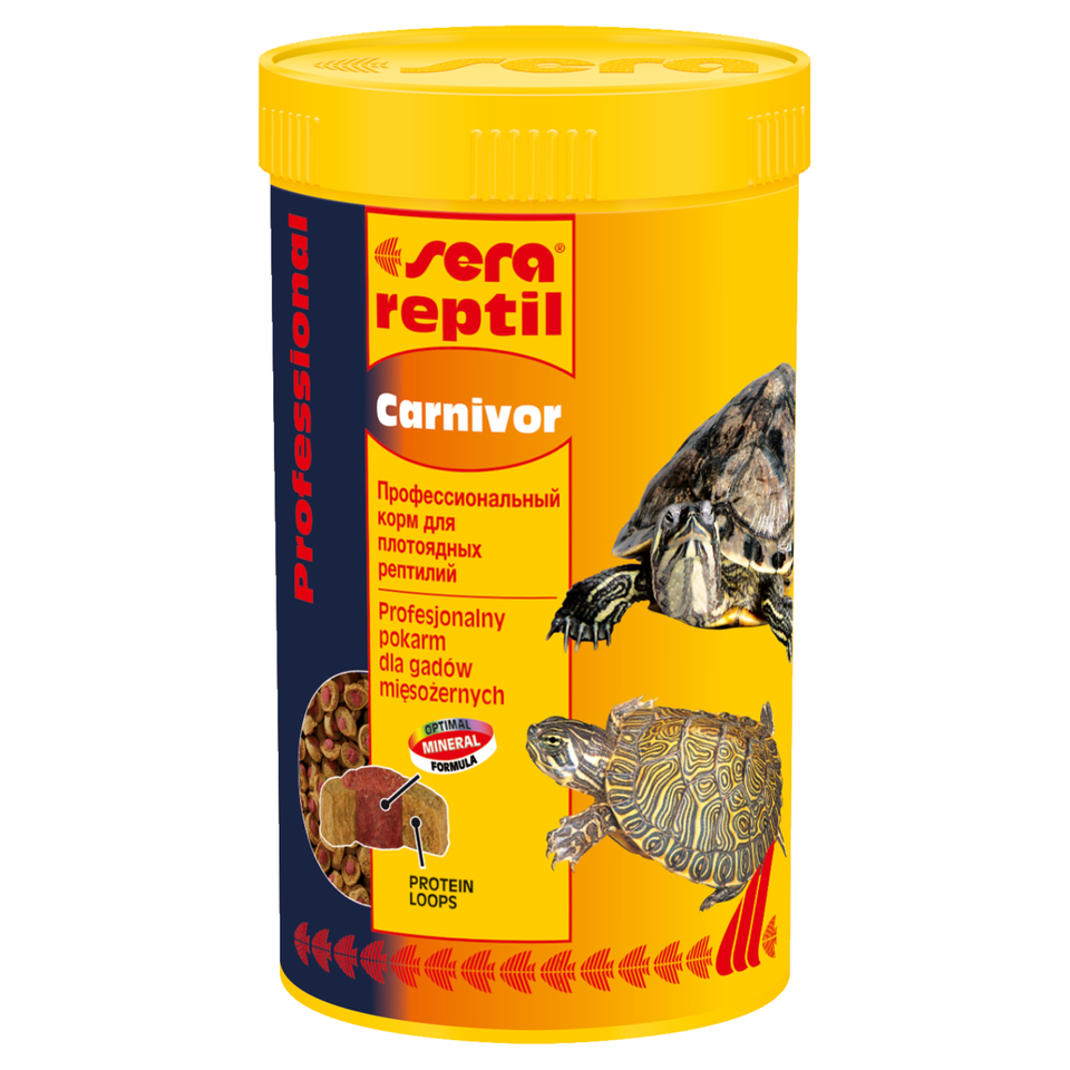 Sera Reptil Professional Carnivor двухкомпонентный корм для плотоядных рептилий, гранулы, 250 мл