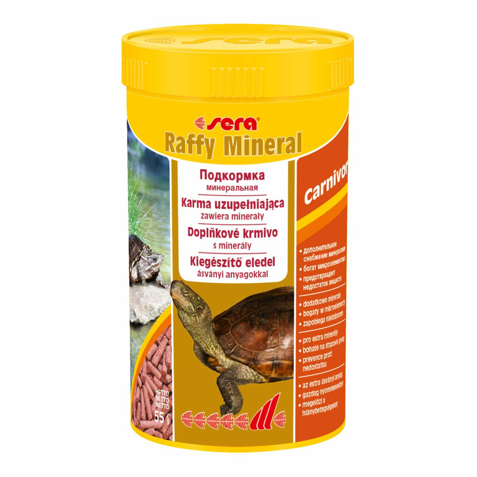 Sera Raffy Mineral дополнительный корм с минералами для водных черепах, палочки, 250 мл