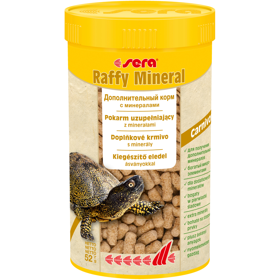 Sera Raffy Mineral дополнительный корм с минералами для водных черепах, палочки, 250 мл