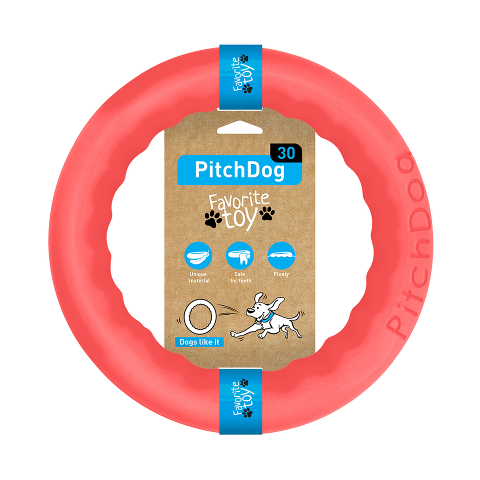 PitchDog 30 игровое кольцо для апортировки розовое, d 28 см