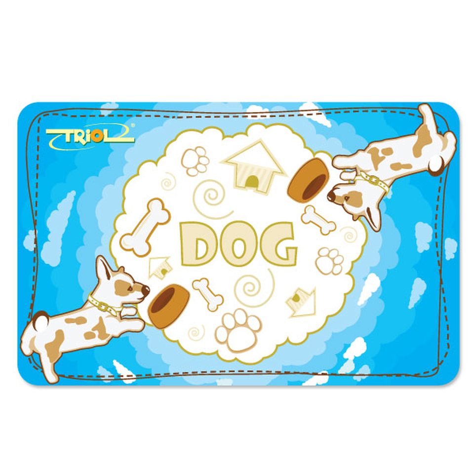 Коврик под миску «Dog» для собак голубой, 43*28 см