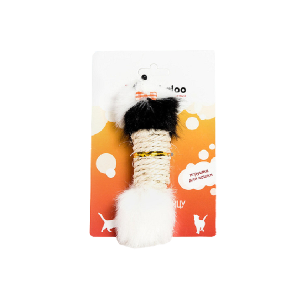 Zoobaloo Заяц сизаль/цилиндр, игрушка-когтеточка для кошек, 15 см