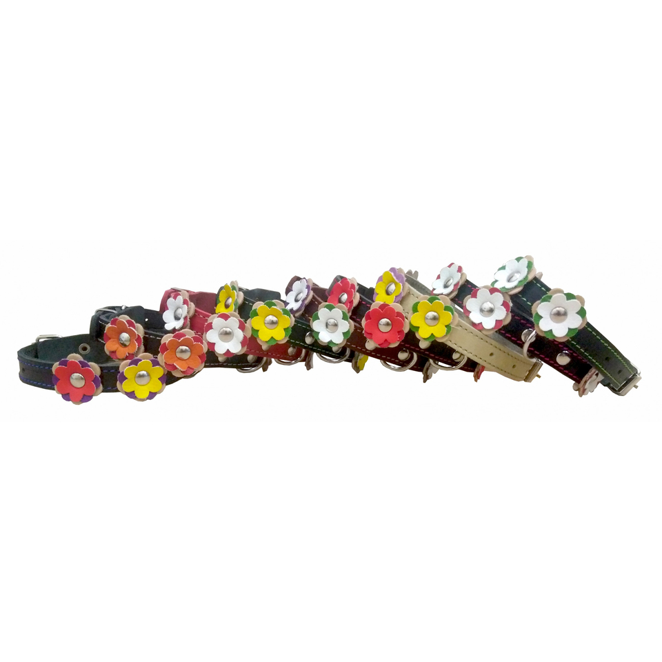 Ошейник «Цветы» 14 мм, 26-34 см, цвета в ассортименте