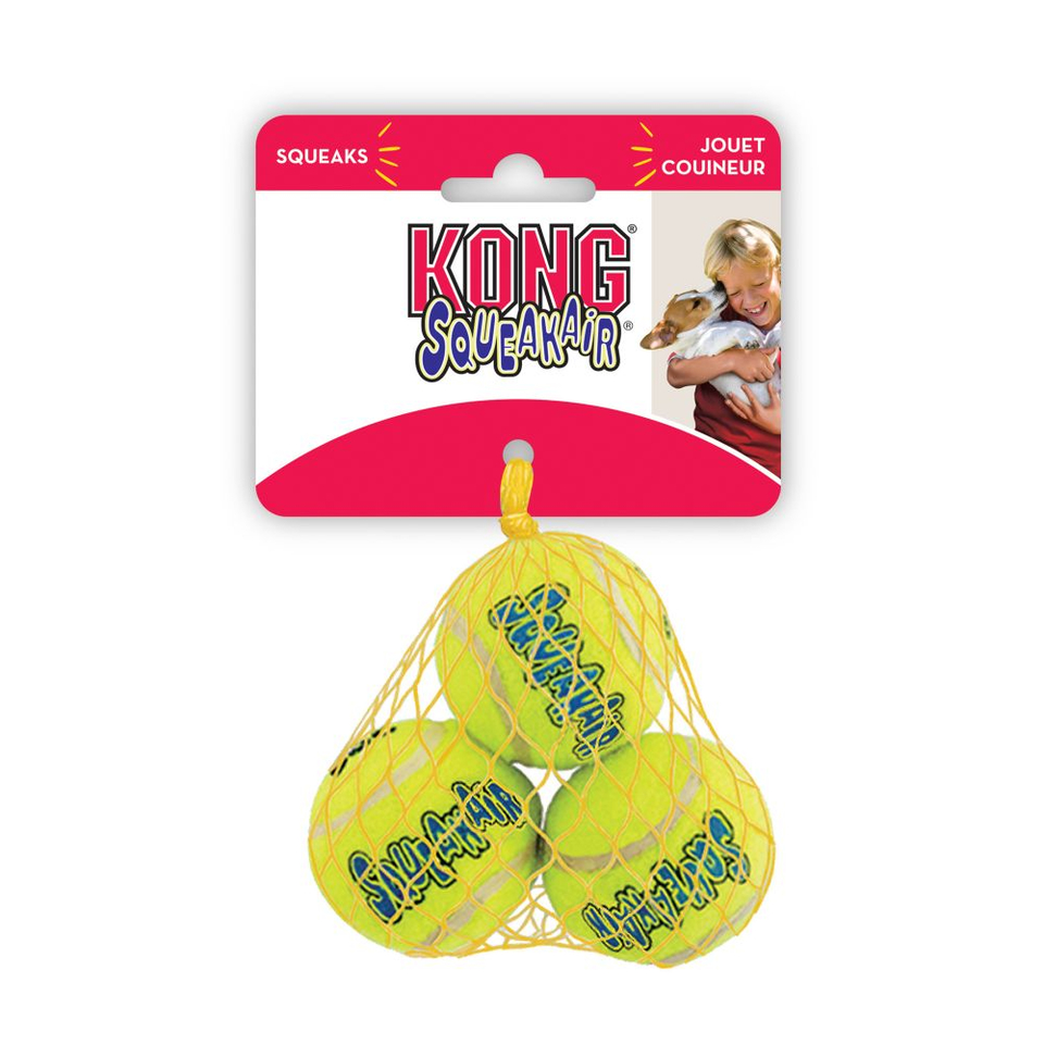Kong Air Теннисный мяч средний, игрушка для собак, 6 см, 3 шт.