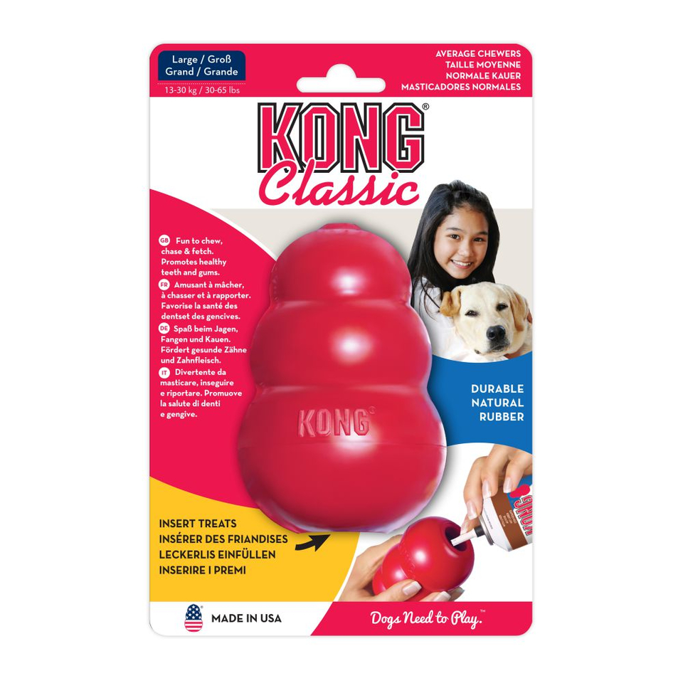 Kong Classic L игрушка для собак крупных пород, 10х6 см