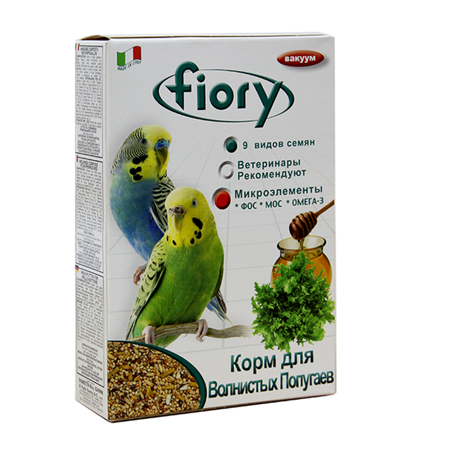 Fiory Superpremium Pappagallini для волнистых попугаев, здоровье пищеварения + пигментация, 1 кг