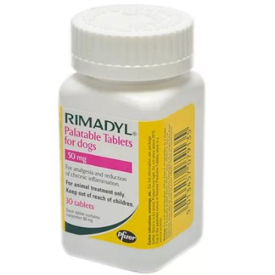 Римадил Р 50 мг при заболеваниях опорно-двигательного аппарата у собак, 20 таблеток
