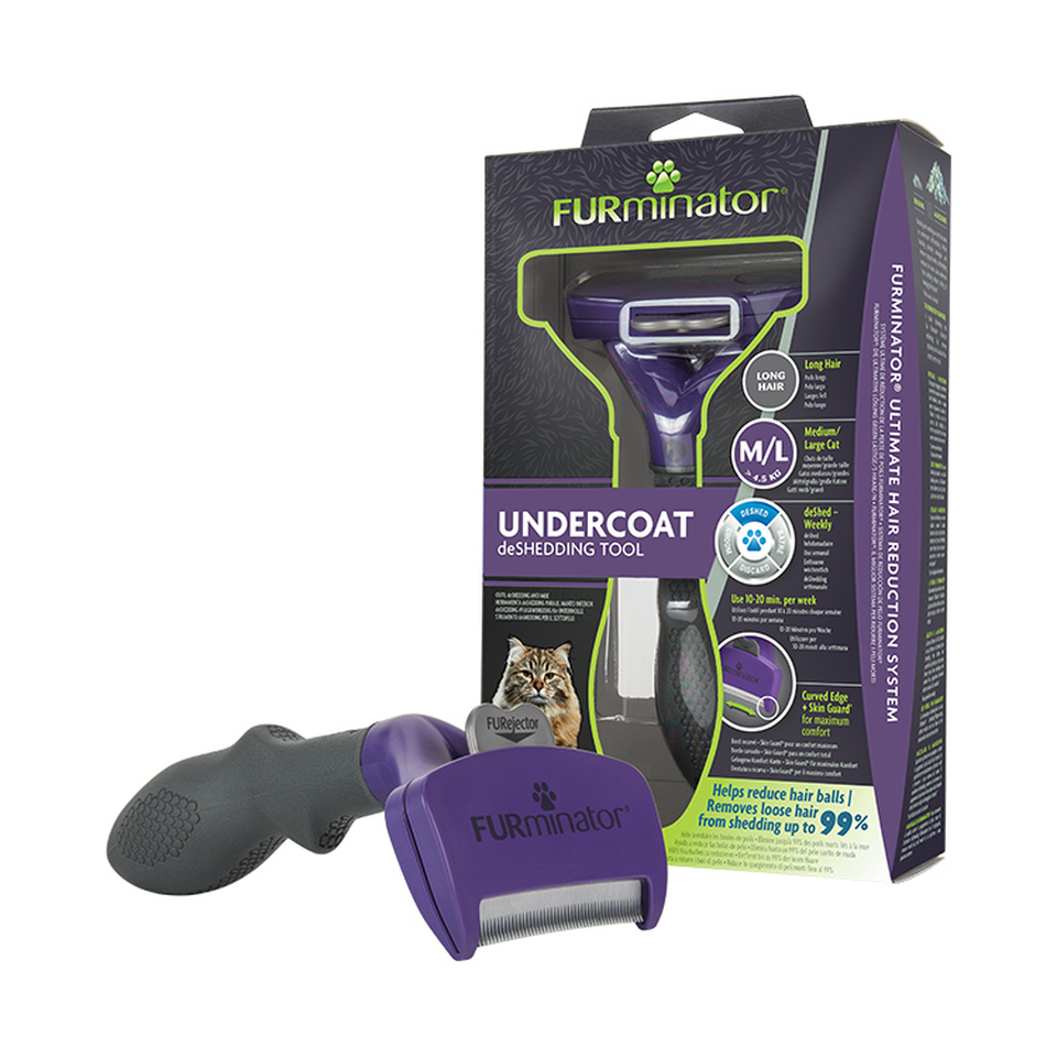 FURminator Фурминатор M/L для кошек весом более 4,5 кг с длинной шерстью