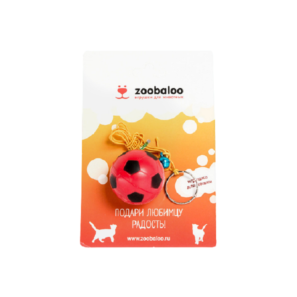Zoobaloo Погремушка Футбольный мяч на резинке, игрушка для кошек