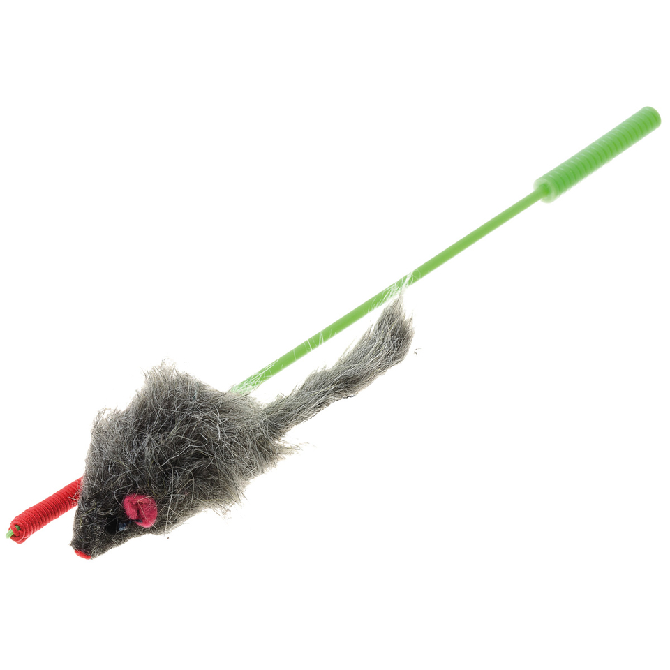 ZooOne Дразнилка-удочка Мышь, игрушка для кошек, 37 см