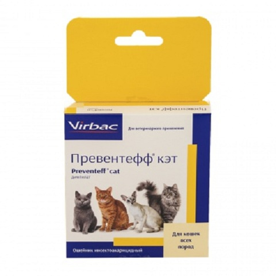 Virbac Превентефф кет ошейник для кошек от блох и клещей, 35 см
