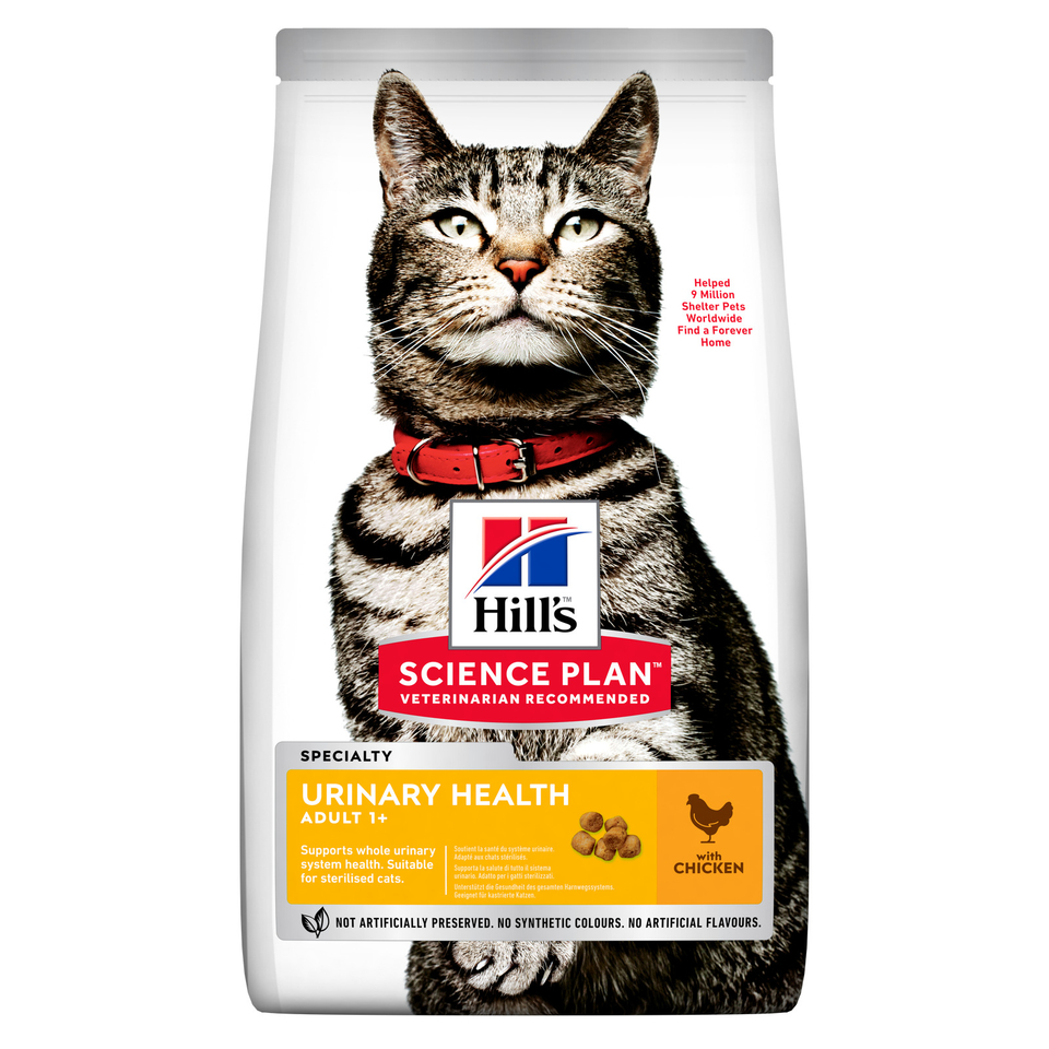 Hill`s SP Urinary Health для взрослых и стерилизованных кошек до 6 лет, профилактика мочекаменной болезни, курица, 300 г