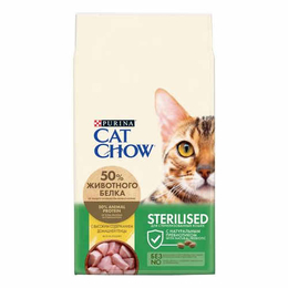 Cat Chow Adult Sterilised Special Care для стерилизованных кошек, крепкие мышцы + контроль веса, курица, 15 кг
