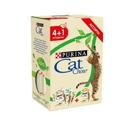 Cat Chow Adult Sterilised для стерилизованных кошек, ассорти в желе, пауч 4+1, 85&nbsp;г
