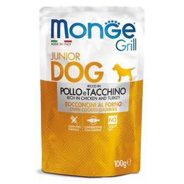 Monge Dog Grill Puppy&amp;Junior Pouch для щенков, пауч, курица/индейка, 100&nbsp;г