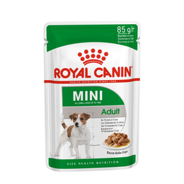 Royal Canin Mini Adult для собак мелких пород с 10&nbsp;месяцев до 12&nbsp;лет, поддержание иммунитета, мясо, пауч, соус, 85&nbsp;г