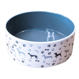 Миска с рисунком керамическая для собак, 350&nbsp;мл, серая