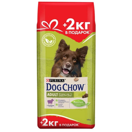 Dog Chow Adult для взрослых собак, для поддержания иммунитета, ягненок, 14 + 2&nbsp;кг