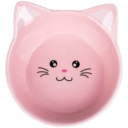 Миска керамическая Мордочка кошки розовая, 200мл